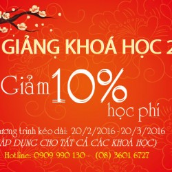 LÌ XÌ GIẢM 10% HỌC PHÍ TẤT CẢ CÁC KHÓA HỌC